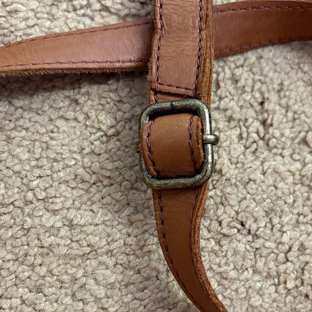 100% Genuine Brown Leather Crossbody Bag Satchel Purse Adjustable Straps Cowboy - Picture 5 of 13